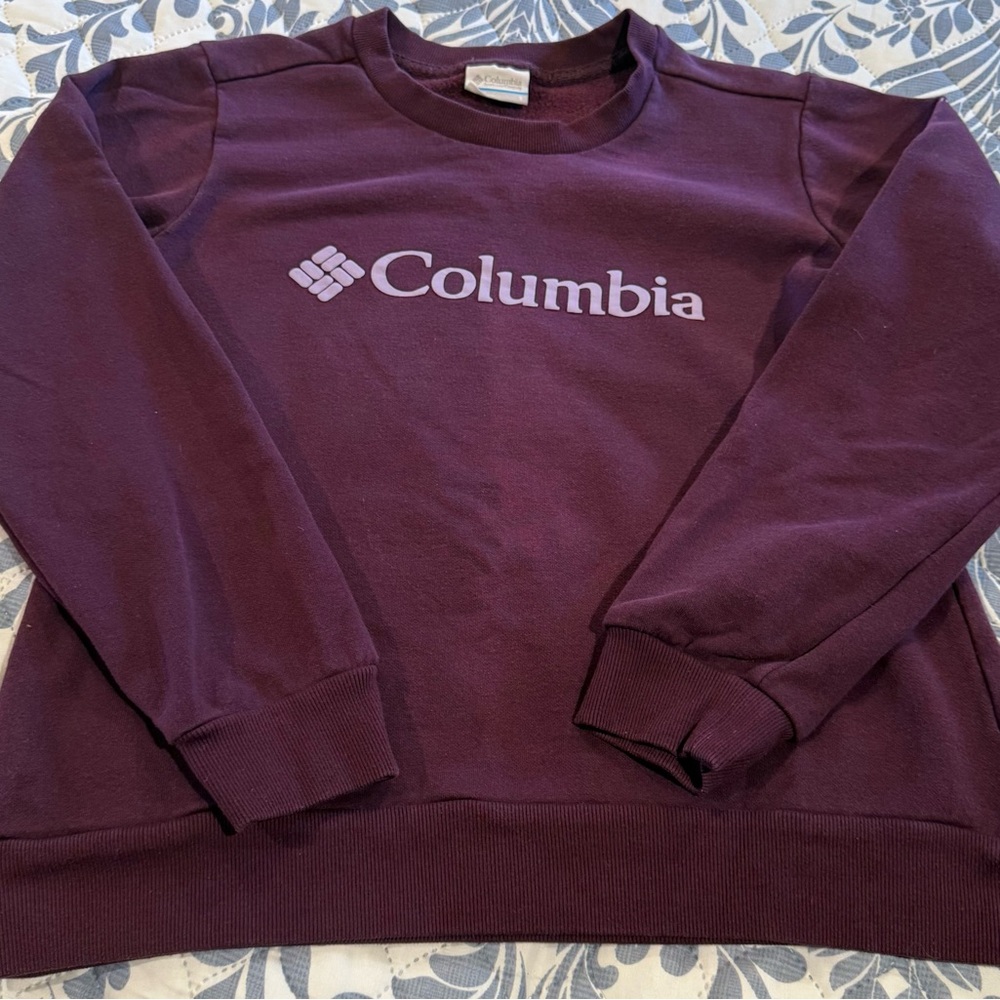 Columbia Purple Logo Crew Neck Sweater